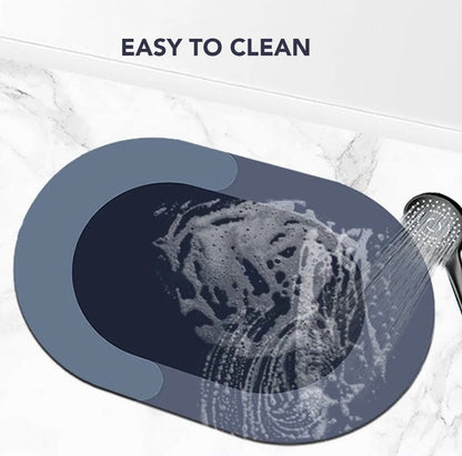 Rubber Bathroom Mat Anti-Skid Water Soaking Bathroom Print Door,Oval Floor Bath Mat