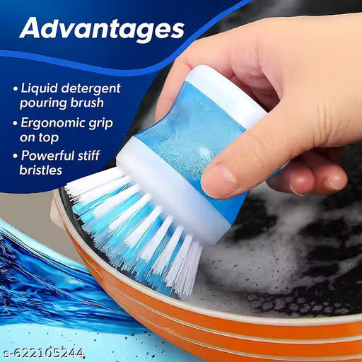 Cleaning Brush with Soap Dispenser For Kitchen, Sink, Dish Washer (Multicolor)
