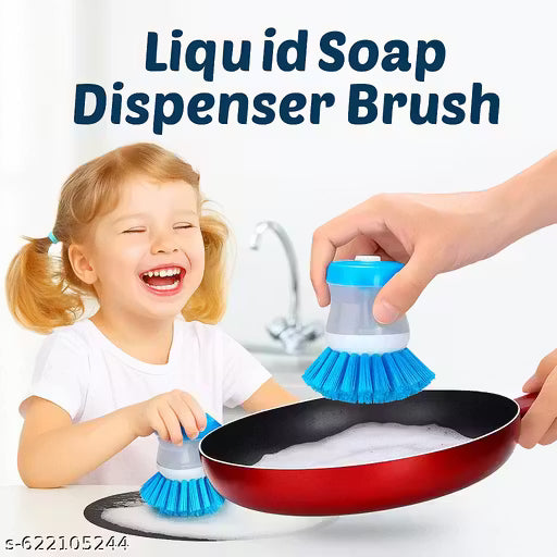 Cleaning Brush with Soap Dispenser For Kitchen, Sink, Dish Washer (Multicolor)
